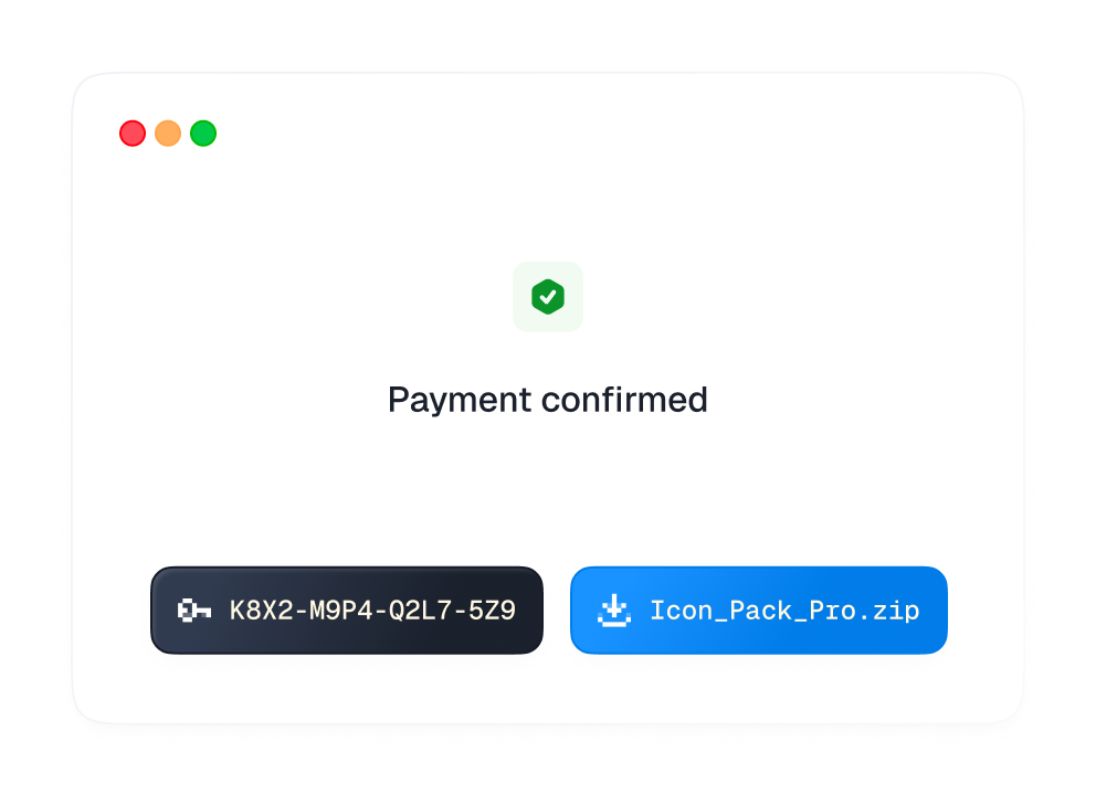 License keys, instant delivery