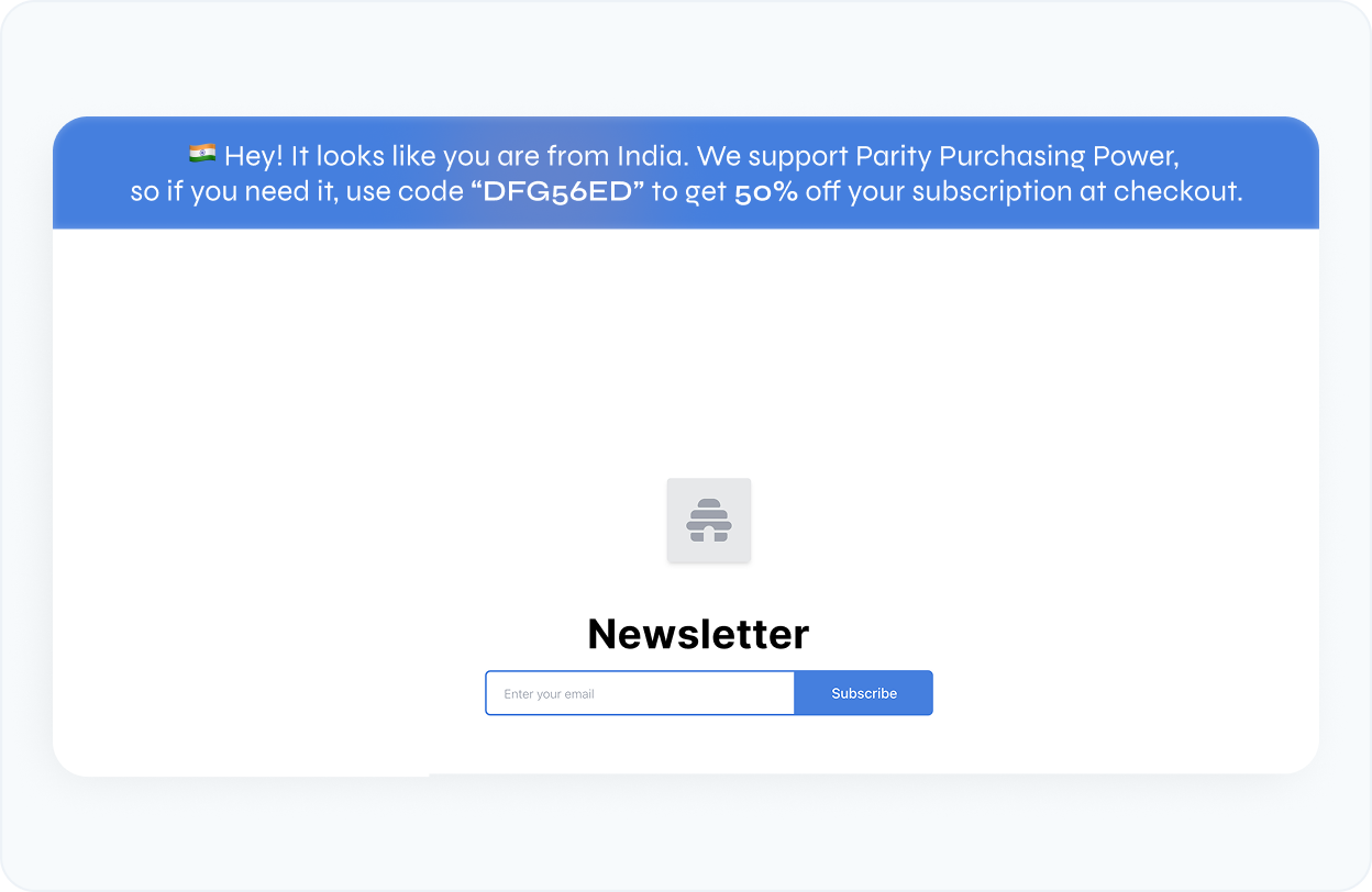 Localized discount banner preview