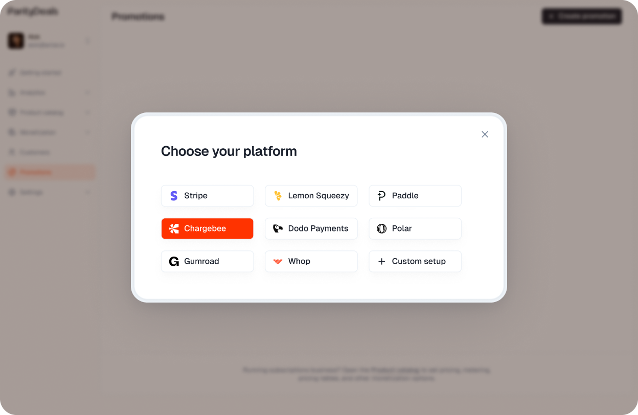 select chargebee from select platform
