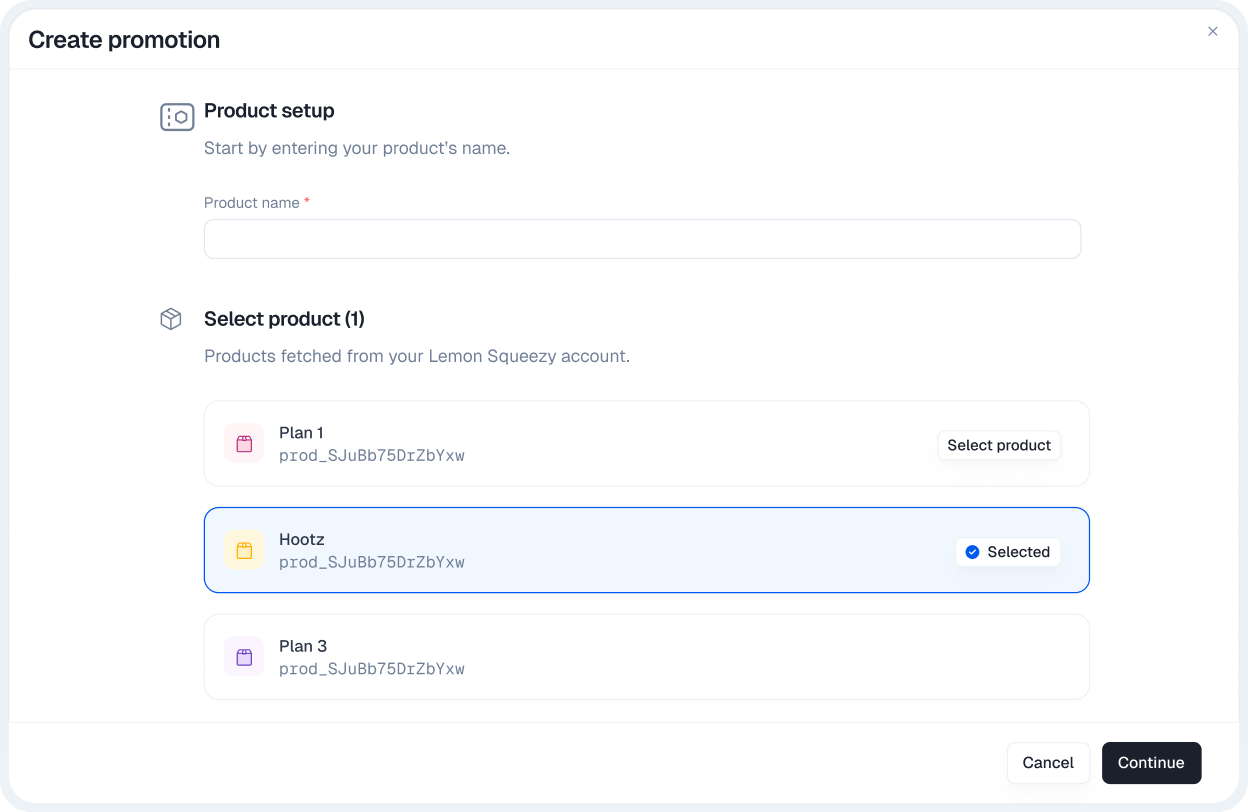 Choose the products that you want to set the geographical pricing