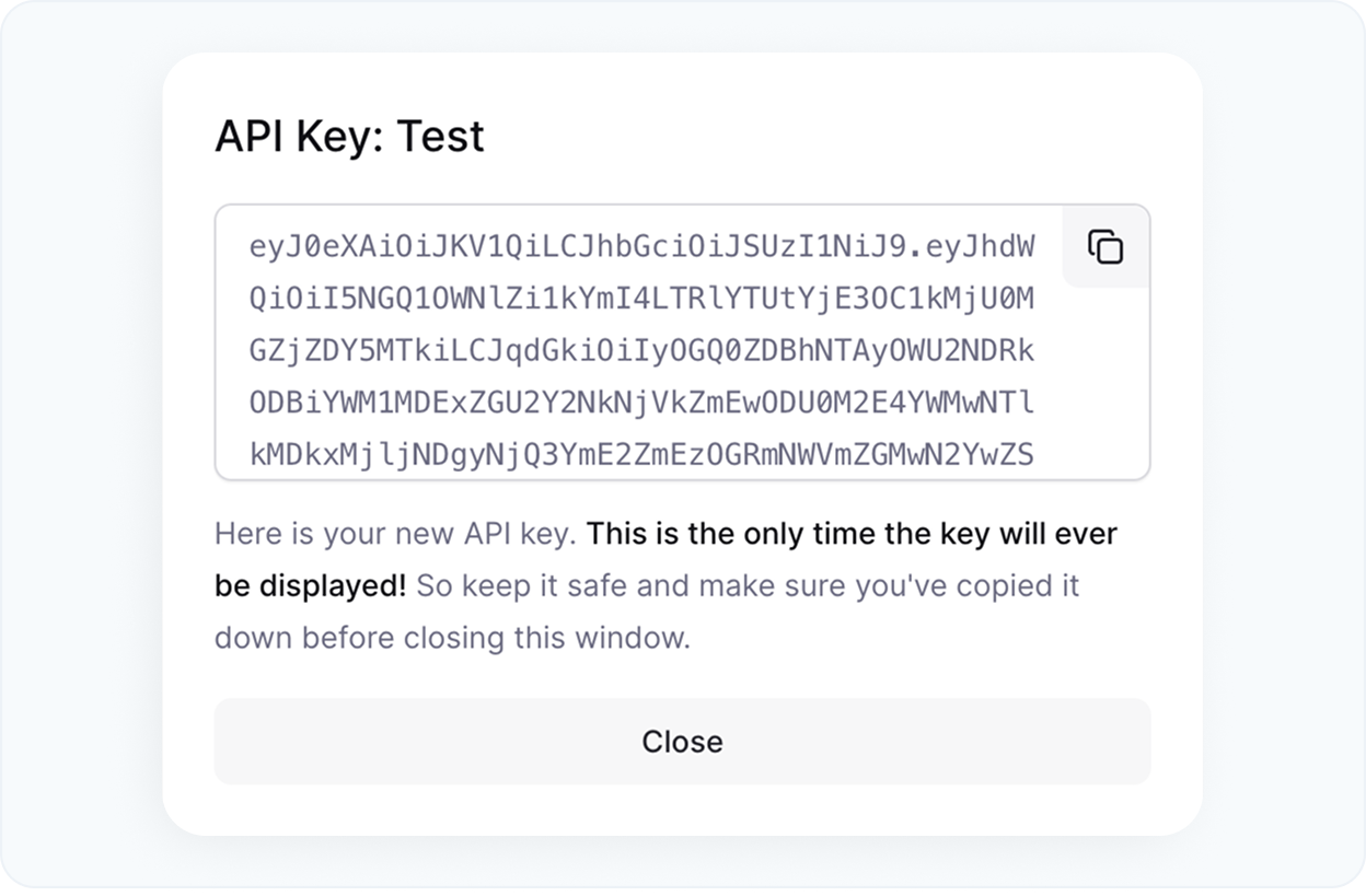 Create and copy a Lemon Squeezy API key
