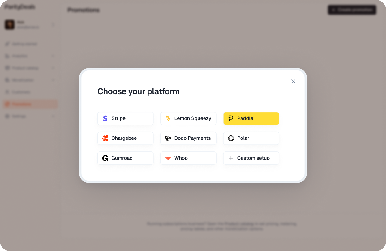 select paddle from select platform