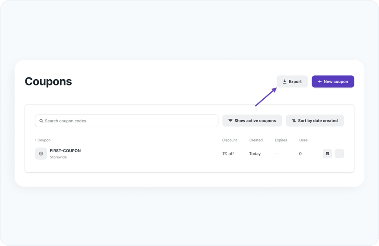 Go to Podia coupons section and create coupons